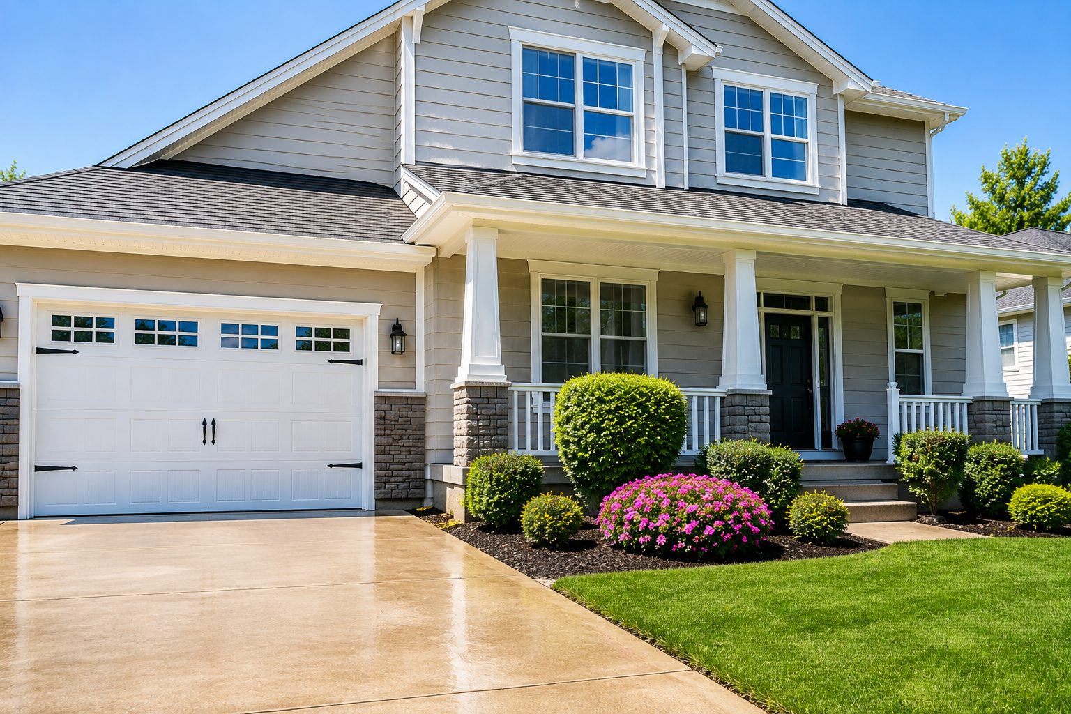 Freshly cleaned home exterior
